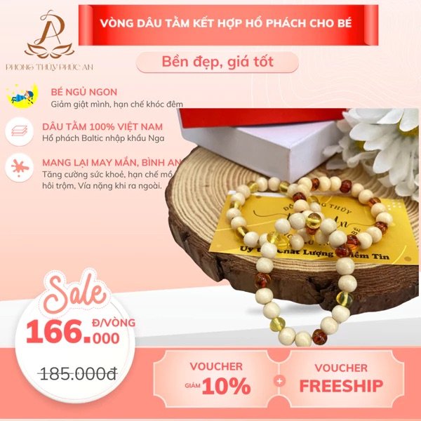 VÒNG TAY DÂU TẰM MIX HỔ PHÁCH CHO BÉ